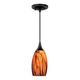 Vaxcel International Milano Mini Pendant Smoky Fire Glass