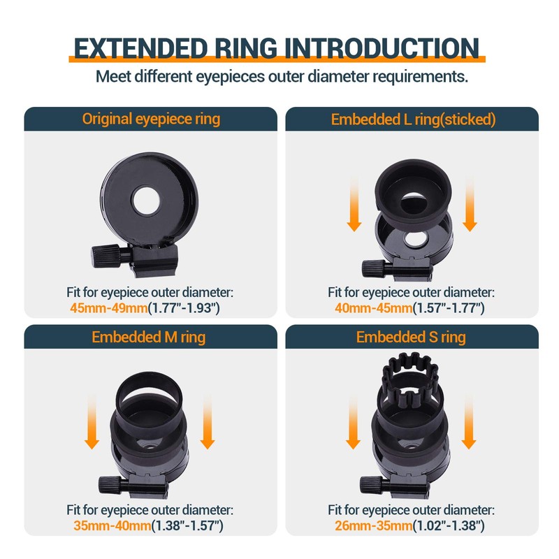 LAKWAR Telescope Phone Adapter, Universal Cell Phone Mount Compatible Binoculars,