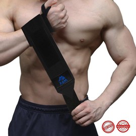 WFX Weight lifting Wrist Wraps Support Gym, Adjustable Pair Strong Grip Lifting Straps for Men and Women, Heavy Duty Wrist Support for Strength Training, Bodybuilding and Fitness Workout (Black)