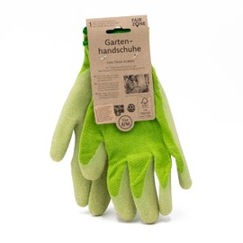 FAIR ZONE Gardening Gloves Size L - Garden & Rose Gloves - Work Gloves Made of Fairtrade Cotton and FSC© Certified Natural Rubber, Dirt-Resistant & Waterproof, for Men & Women