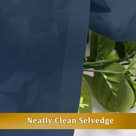 Aiyufneg Navy Blue Sheer Curtains 36 inches Long, Short Kitchen Window Treatment Solid Sheers Cafe Curtains Bathroom Voile Half Window Curtains 2 Panels, Rod Pocket, 40" Wx36 L