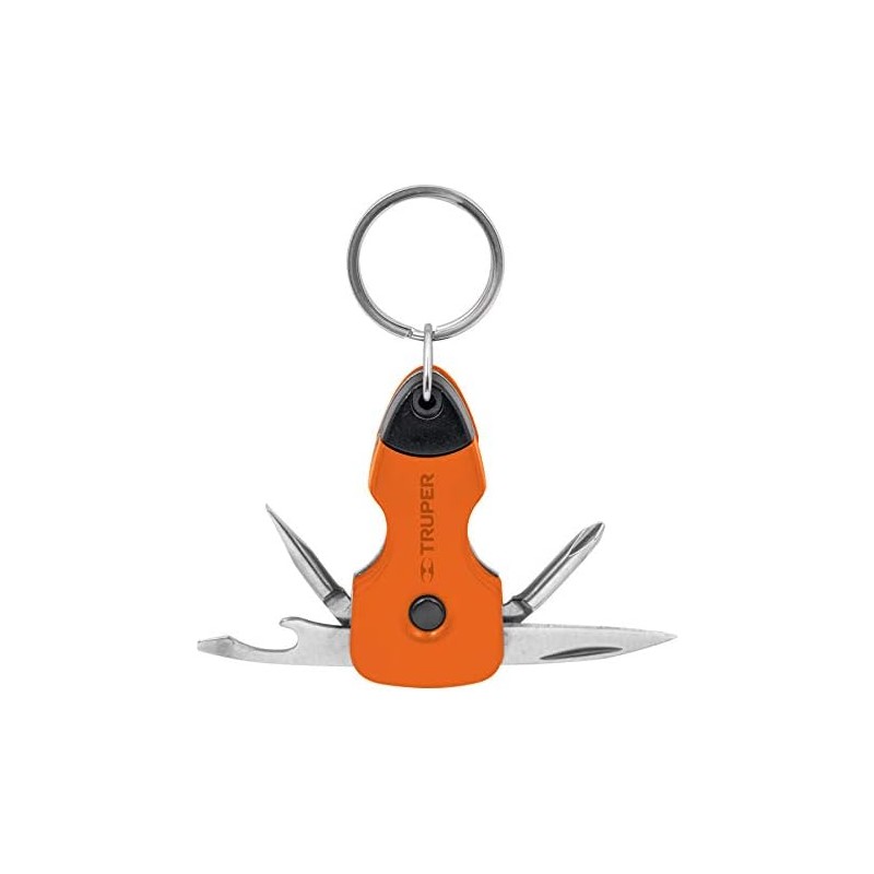 Truper NAMU-LL, Multiherramienta con led, tipo llavero, 6 funciones