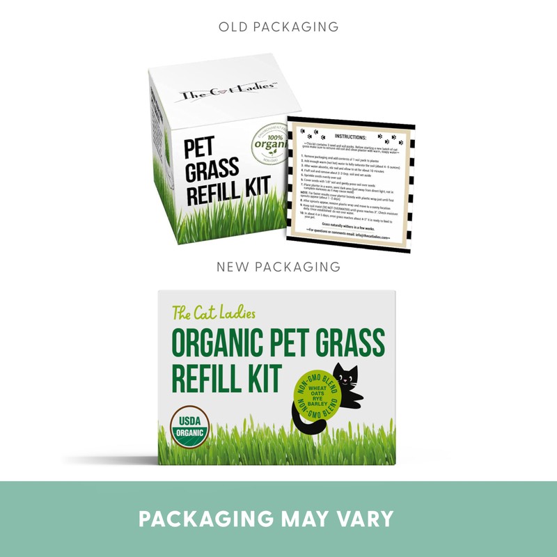 The Cat Ladies Cat Grass Refill Kit 100% Organic 3