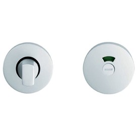 Thumbturn Lock and Release Handle - with Indicator - Satin Anodised Aluminium | Locking Thumb Turn and Release Handle - Screwless Rose - for Use with Lever on Rose Door Handles