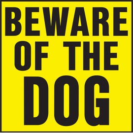 HY-KO Products YP-6 Beware of Dog プラスチックサイン 11インチ x 11インチ ブラック/イエロー