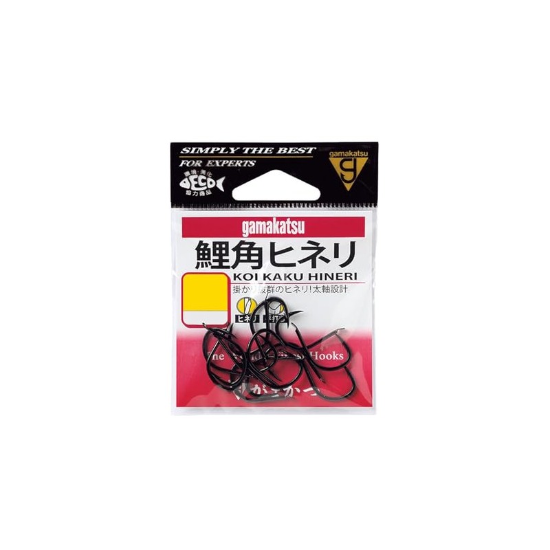 Gamakatsu Carp Horn Finelli Hook (Black) No. 8 Fishing Hooks