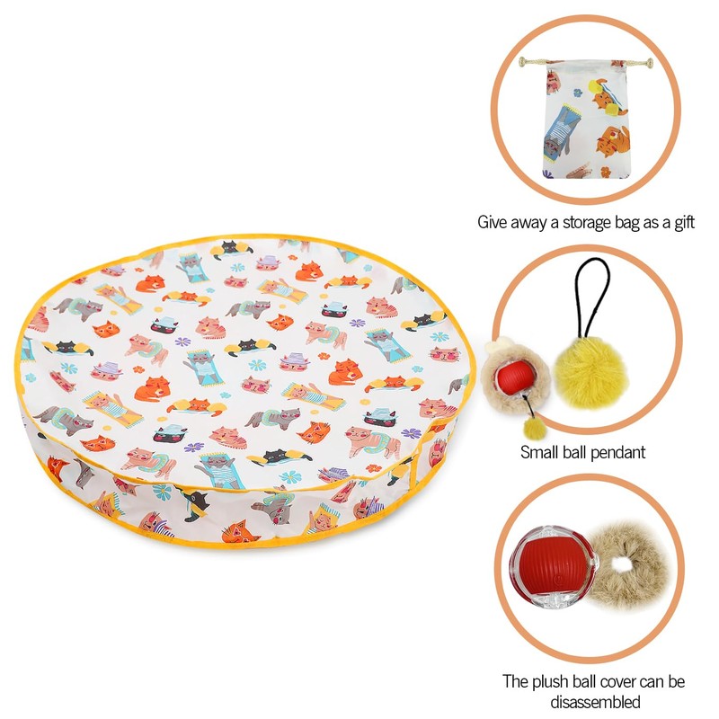 njbbx 28-Inch Interactive Cat Play Mat with Automatic Rolling Ball