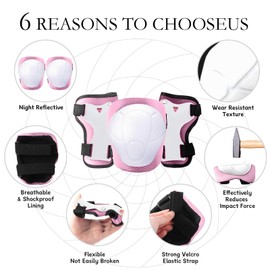 Sticker Adjustable Color Gradient Bike Kids Toddler Helmet and pads for Kids 3-5-8-14+Boys Girls Child Skateboard Helmet with Knee Pad Elbow Pads Guards,Riding Scooter Roller Inline skatings Longboard