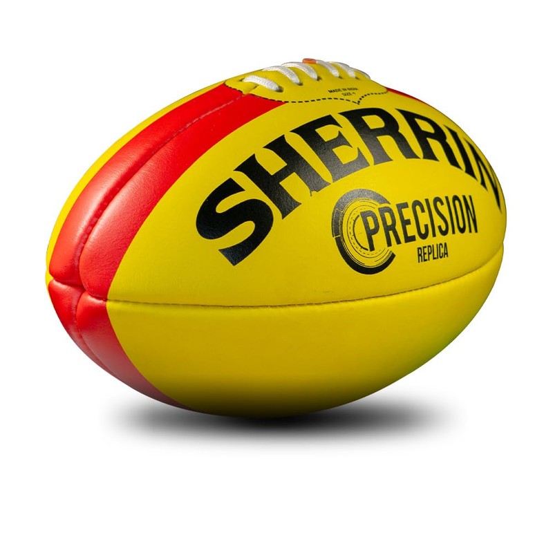 Sherrin Precision Leather Replica Football, Yellow, Size 4
