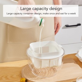 YYQTGG Greek Yogurt Strainer with Lid, 8.1x6.3in Yogurt Maker, Transparent Container Yogurt Filter with Ultra Fine Mesh for Home Kitchen