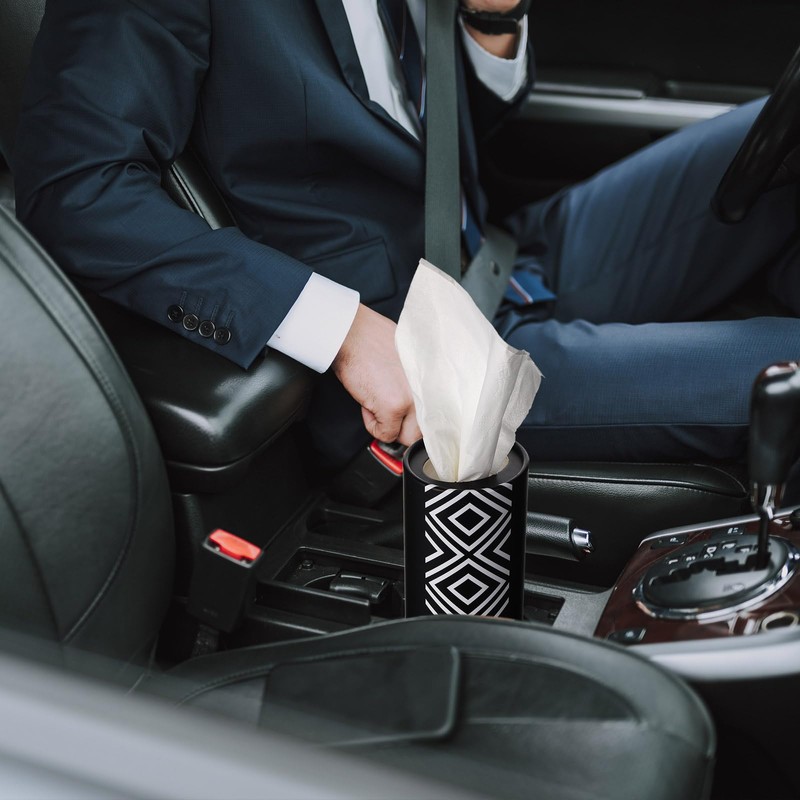 Eaasty 8 Pack Car Tissue Cylinder Holder with Facial Napkins