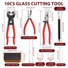 10PCS Glass Cutting Tools Kit,Glass Cutter 2-20mm with Glass Running