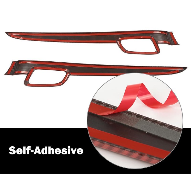 DOTCOM 4Pcs Inner Door Handle Trim Cover Strip Gloss Red