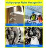 HOLMOL M6 Nylock Nuts 60PCS, 6mm Stainless Steel Locking Nuts,