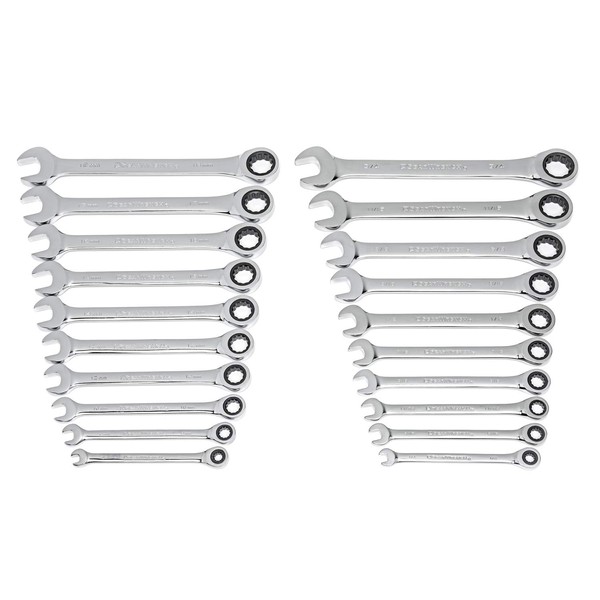 GEARWRENCH 20 Piece Ratcheting Wrench Set, SAE/Metric - 35720