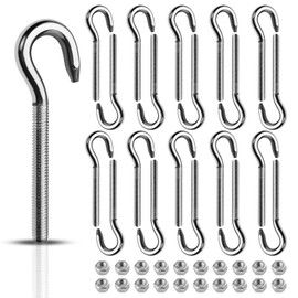GZhaimai M6 Screw Hook 304 Stainless Steel Ring Screw Hook Screw High Hardness Steel Hook Screw Hanging Item Screw Hooks 20 Pieces