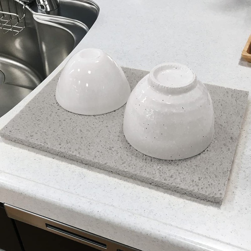 ベストコ セルローズ 水切りマット キッチン 食器 吸水 約45×31cm グレー MA-193