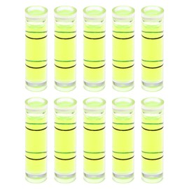 HARFINGTON 10pcs Small Cylindrical Bubble Level Vials 7x26.5mm PMMA Mini Horizontal Bubble Spirit Level Measuring Layout Tools for RV TV Picture Frame Hanging Tool Leveler