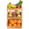 Merysen 3 Tier Wooden Fruit Basket For Kitchen, Bread Vegetable