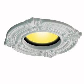 White Ceiling Medallion Urethane Recessed Trim Rosette 6" ID X 10" OD | Renovator's Supply