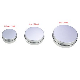 Pack of 48 Round Aluminium Jars Screw Lid Metal Jars Empty Slide Containers (Mixed Sizes)