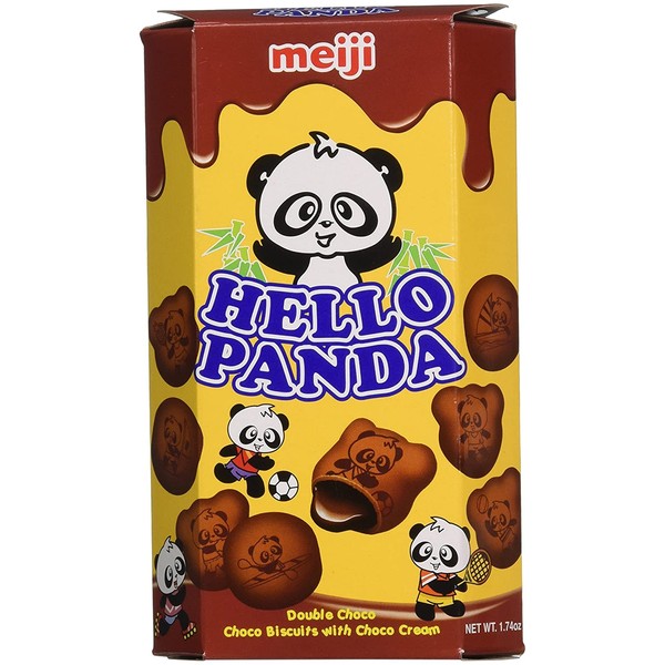Meiji Hello Panda Double Chocolate Creme Filled Cookies, 1.74 Ounce