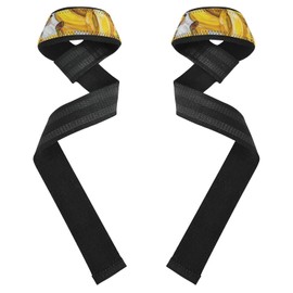 Correas de elevación de plátano pintadas al óleo amarillas de 26 pulgadas, antideslizantes para entrenamiento, gimnasio, levantamiento de potencia, guantes de ejercicio y gimnasio