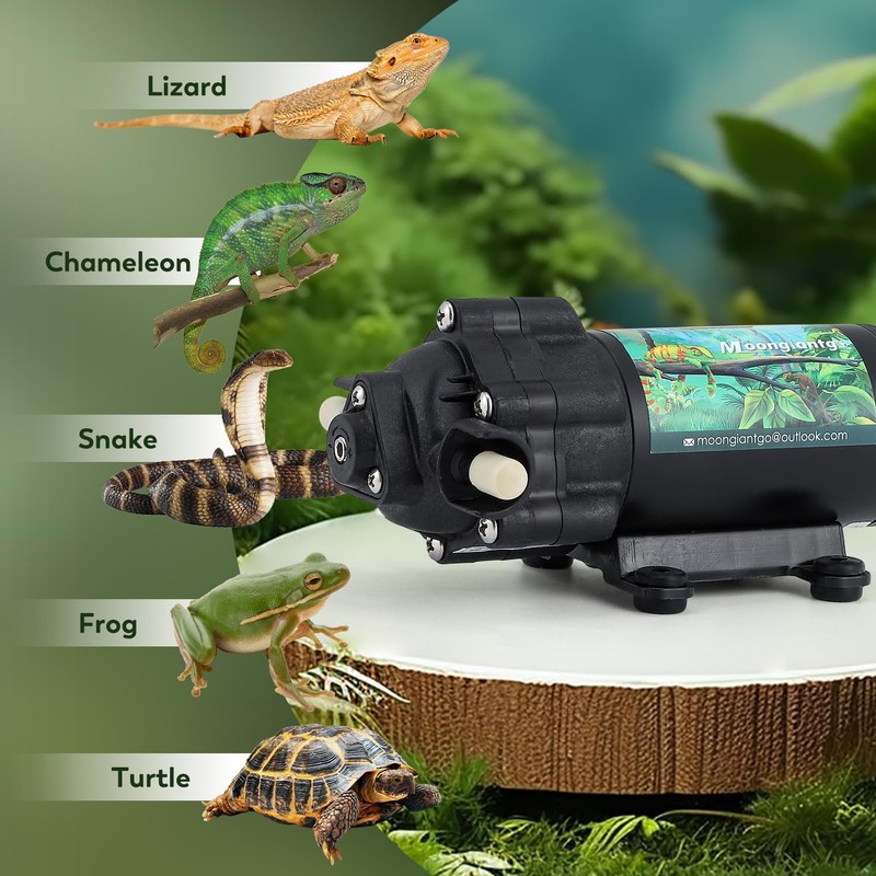 Moongiantgo Reptile Humidifier - Reptile Misting System with 4PCS 360°Adjustable