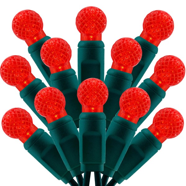 SWEET SHINE 100 Red Raspberry One-Piece LED Christmas Lights, 33