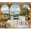 Jdayda Garden Wallpaper Seascape Sailboat Wall Mural for Bedroom Living