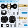 Plustool 4 Pack Front Door Lock Set,Matte Black Exterior Door