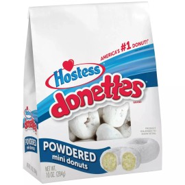 HOSTESS Powdered Donettes Bag, Powdered Sugar Mini Donuts - 10 oz