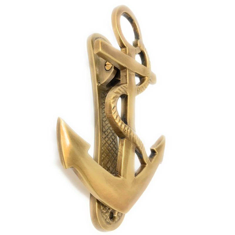 Madison Bay Company Nautical Ship's Anchor Antiqued Brass Door Knocker,