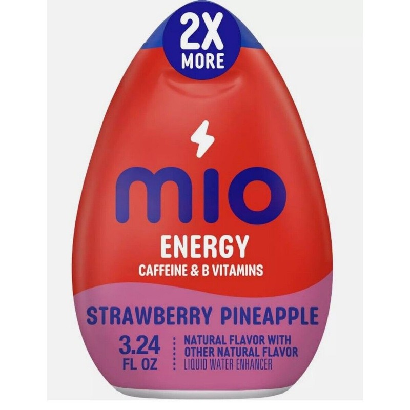 MIO 4 HUGE 2X=8reg Mio Energy Strawberry Pineapple CAFFEINE Liquid