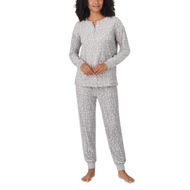 Nautica Women's 2 Piece Fleece Pajama Sleepwear Set, Gray Stars, XX-Large, Gray Stars, XXL