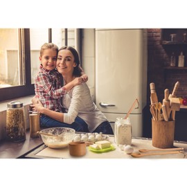 Wooden Meauring Spoons Set of 6 - Long Handle Beechwood Measuring Spoons 1/8 TSP, 1/4 TSP, 1/2 TSP, 1 TSP, 1/2 tbsp & 1 tbsp for Measuring Dry Ingredients for Cooking Baking Gift(10 inch)