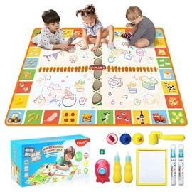 YPLUS Water Doodle Mat for Kids,40 * 32 Inches Painting Drawing Mat for Toddlers, Mess Free Magic Paint Montessori Toys for Kids Portable Activity Stocking Stuffers for Kids Toddler - Busy Farms