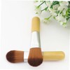 Vaguelly 2pcs Mini Foundation Brush Short Wooden Handle Soft Nylon