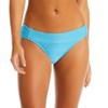 JESSICA SIMPSON Women's Standard Side Shirred Bikini Bottom, Blue, Medium