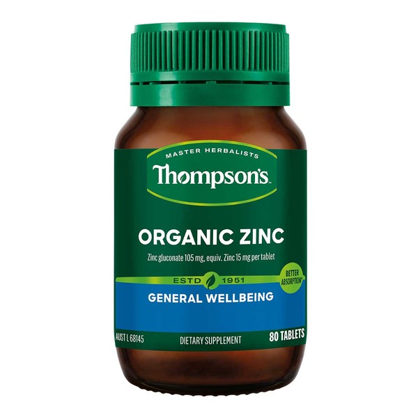 Thompson's Organic Zinc - 80 tablets