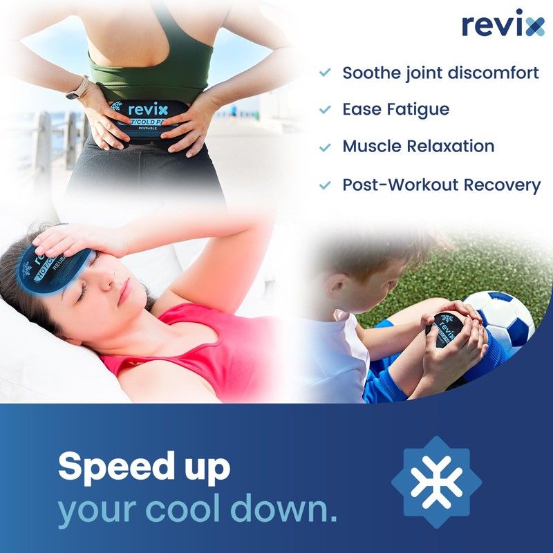 REVIX Ice Packs for Injuries, 5 Pack Hot & Cold
