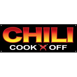 4 Less Co 18x48 Inch CHILI COOK OFF Vinyl Banner Sign With Grommets kb