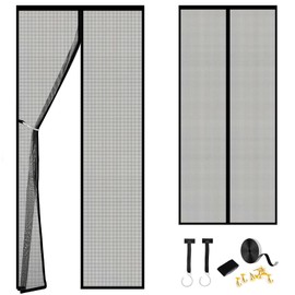 MyGift Magnetic Screen Door – Mosquito Net, Mesh Curtain with Hands-Free Closure, 82 x 33 inches – Easy Installation, Pet & Kid Friendly, Keeps Bugs Out