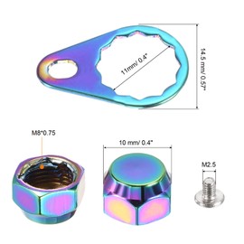 PATIKIL Fishing Reel Handle Screw Nut Locking Plate Left Hand Screw M8 Nut Cap Replacement for DIY Fishing Accessories Color