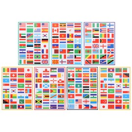 MAGICLULU 7 Sheets of Country Flag Stickers Flags of the World PVC Stickers for School Travel Diary