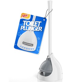 LOVLOY Toilet Plunger with Holder, Plunger with Unique Holder, Plungers for Bathroom with Holder, Toilet Plunger Heavy Duty (1, White)