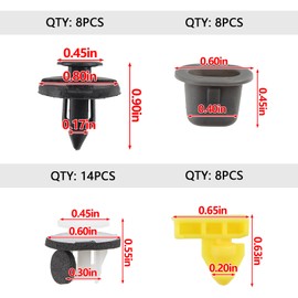 GoaMotors Wheel Fender Flare Retainer Fastener Clip Assortment 38pcs for Nissan Armade Juke Murano Rogue, Infiniti QX56 QX80