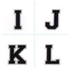 Terry Cloth Letter A-Z | Black, White, Grey | 9.5