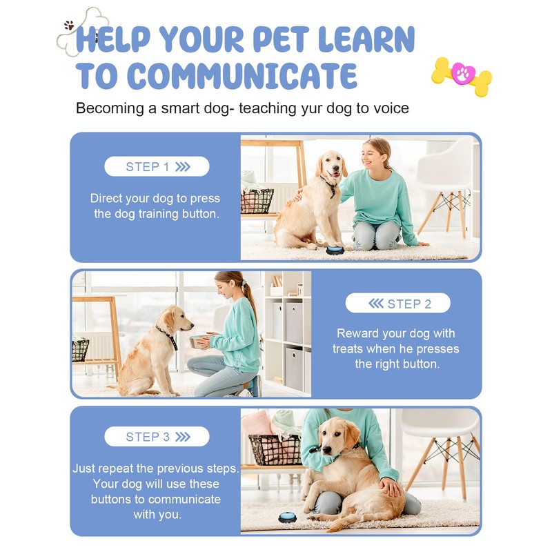Dog Buttons for Communication, 8 Pcs Dog Talking Button Set,