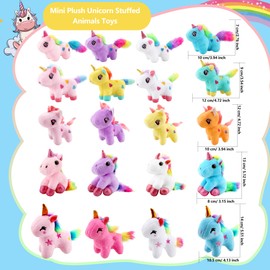 20 Pack Mini Stuffed Unicorn Animal Toys Small Plush Unicorn Bulk Rainbow Stuffed Unicorn Keychain for Christmas Easter Wedding Birthday Gift Goodie Bag Stuffer Party Favors